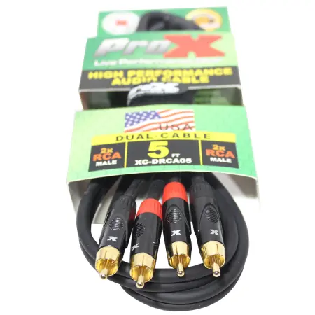 ProX XC-DRCA5 | 5' Dual RCA to Dual RCA Cable
