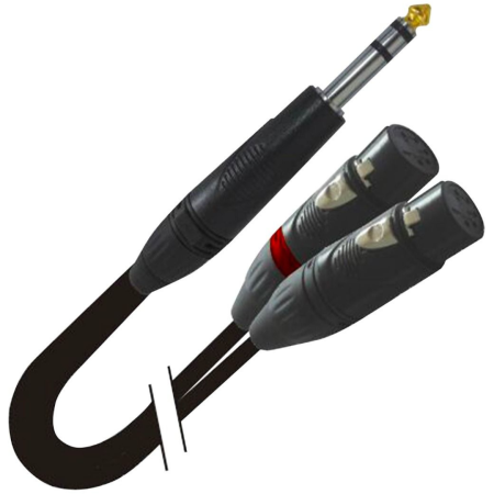 ProX XC-SYXF03 | 3' Y Cable 1/4" TRS-Mv to Dual XLR-F