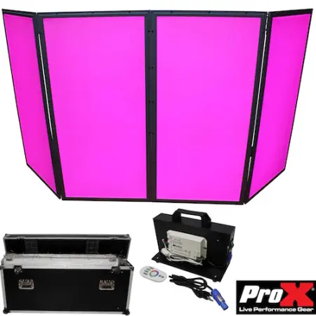 ProX XF-GLOPRO 4XFC | 4 Panel LED Facade w/ Flight Case