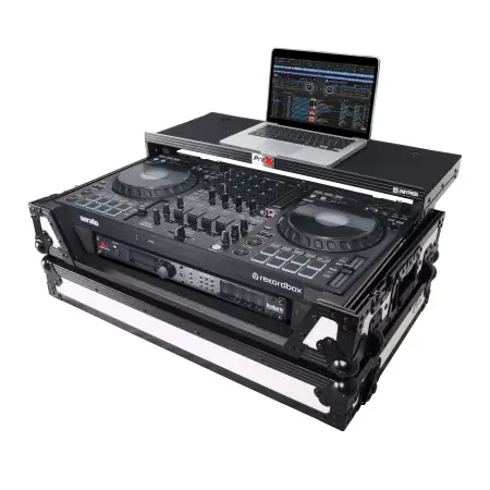 ProX XS-DDJFLX10WLTWH | DDJ-FLX10 Flght Case with Laptop Shelf 1U Rack Space and Wheels (White)