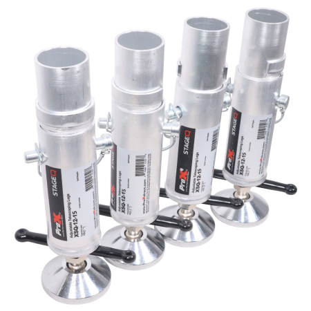 ProX XSQ-1215MK2MK2 | Set of 4 Telescoping Stage Legs (12–15") with Ball Joint Feet for StageQ Platforms