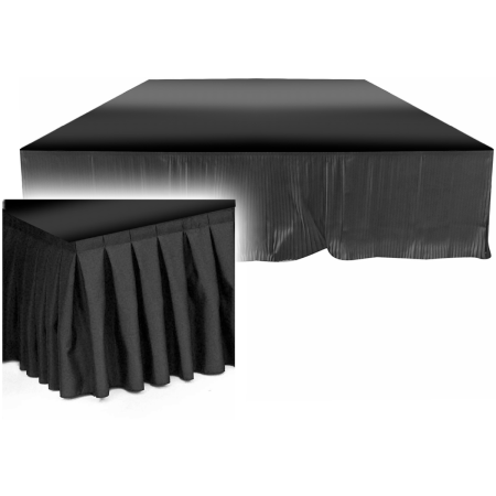 ProX XSQ-SKIRT48 | 48in x 8ft Stage Skirt | Black Fire-Retardant Polyester