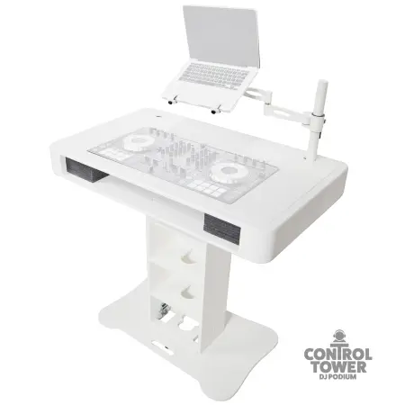 ProX XZF-DJCTW | White DJ Controller Podium