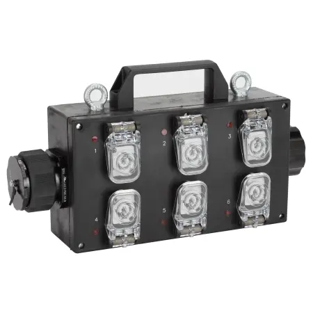 RCF CBL LKS 19 BREAKOUT | Weatherproof LKS 19 Power Box with 6x PowerCON Outputs