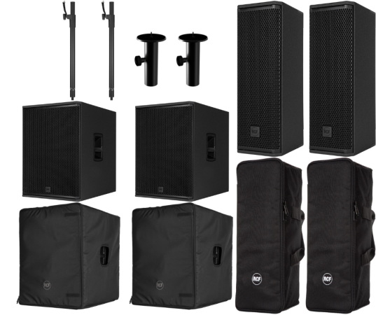 RCF EVOX 18 | 2x NXL 14A, 2x Sub 18AX, Covers & Poles