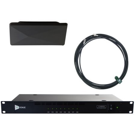 RF Venue COMB8CP-ARCB | 8-Channel IEM Combiner + CP Antenna | Black Architectural Install Bundle