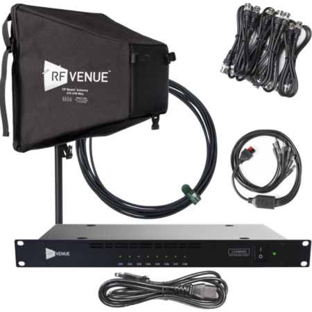 RF Venue COMB8CPB | 8-Channel IEM Upgrade Pack with CP Beam Antenna, COMBINE8, and 25ft Coax