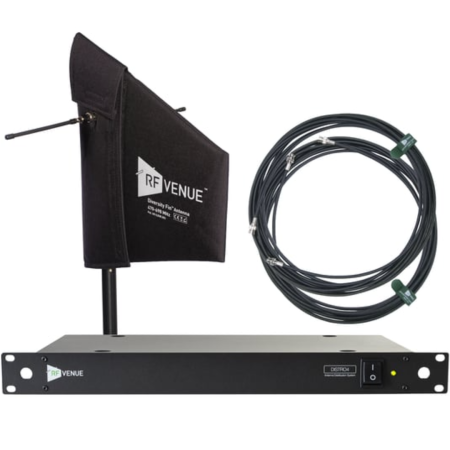 RF Venue DFINBDISTRO4 | Wireless Mic Antenna Distribution Bundle w/ Diversity Fin, DISTRO4 & Cables