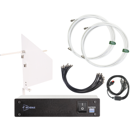RF Venue DFINWD5 | 5-Channel Wireless Mic Pack with White Wall-Mount Diversity Fin Antenna & DISTRO5 HDR