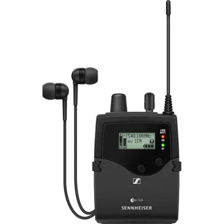 Sennheiser EK IEM G4-A1 | Stereo Bodypack Receiver with IE4 Earphones | 1680 Frequencies, 42MHz