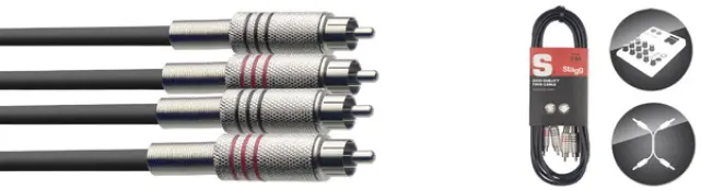 Stagg STC2C (Dual RCA to Dual RCA High Performance Audio Cable, 6FT)