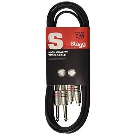 Stagg STC3PCM (10ft Dual RCA to Dual 1/4in)