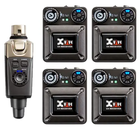 Xvive U4R4 | 4-Person Wireless In-Ear Monitor System with 24-Bit Audio & 90ft Range